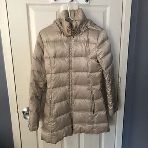Gold puffer coat, Laundry, size XS.  Very warm!